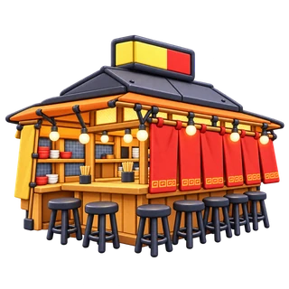 3D-style illustration inspired by the city photo — Yatai no Tamachan Annex